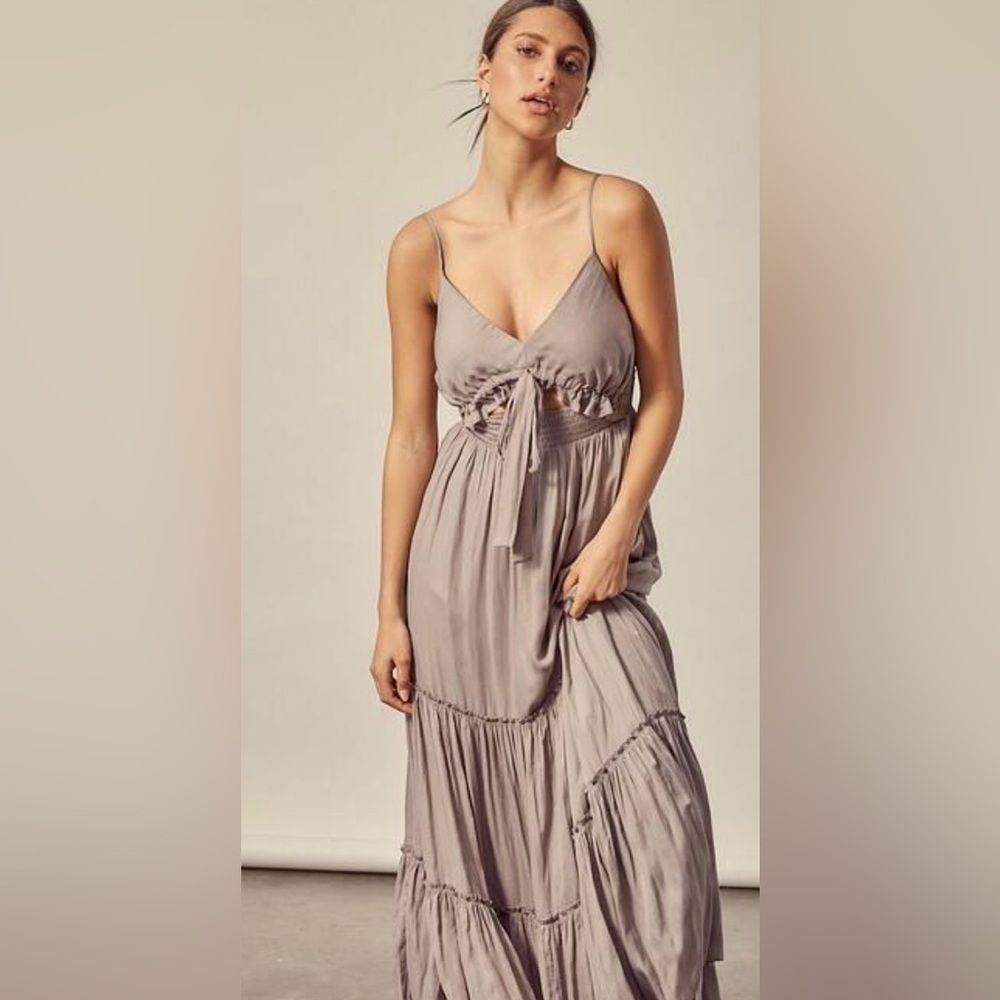Maxi Dress with Tie Front